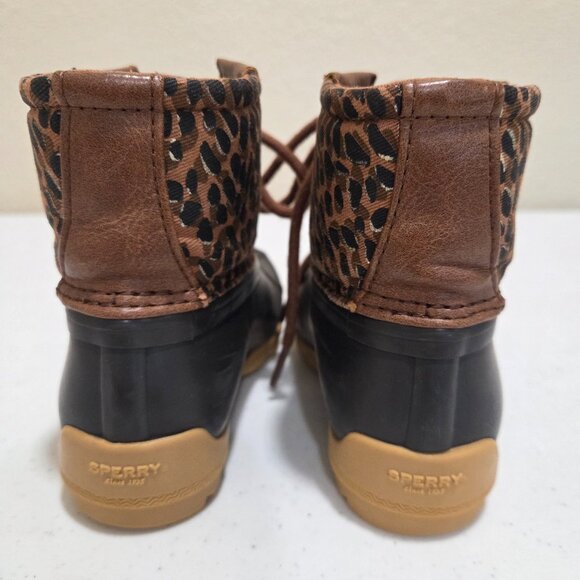 Girls Rain/ Snow Boots Sperry Size 8M Leopard Waterproof Non-Marking Rubber Sole - Picture 5 of 9